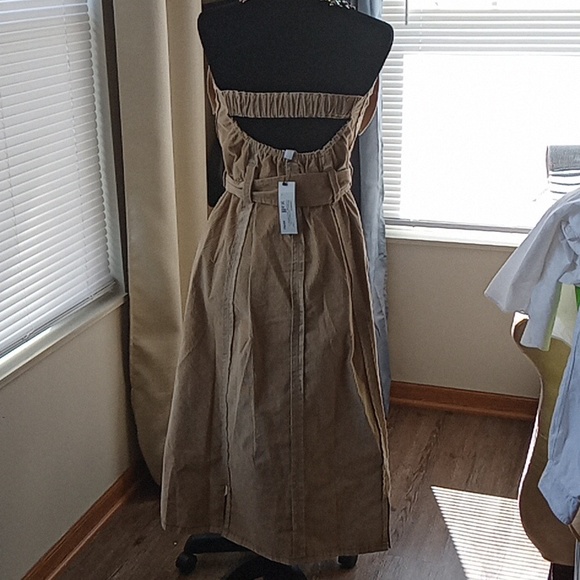 Tan corduroy trench coat dress by MAKING THE CUT size small - Picture 2 of 8